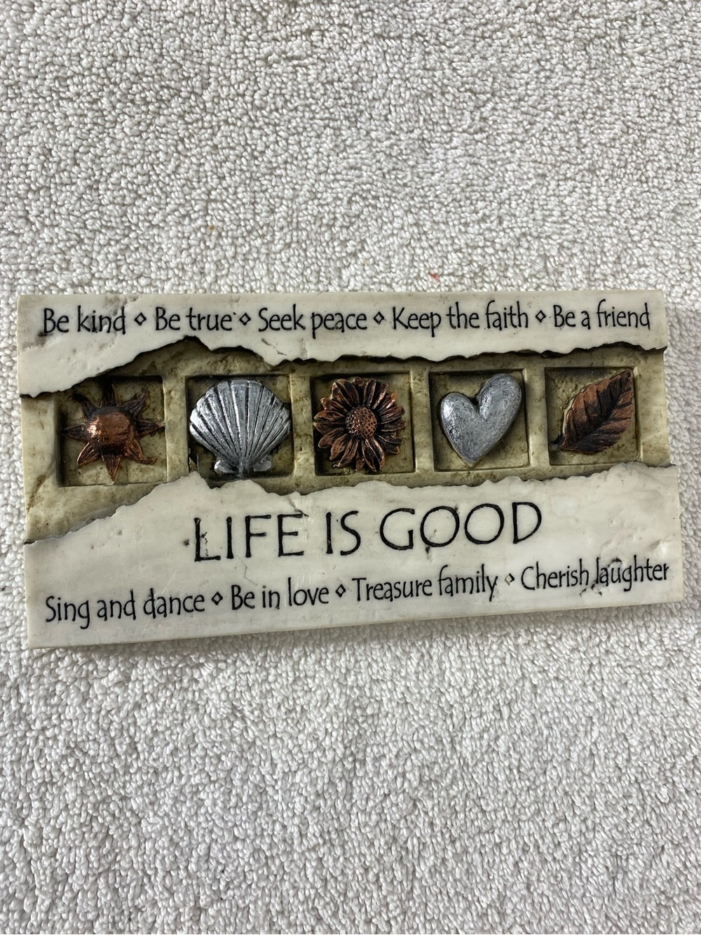 5/$35 History & Heraldry Life Is Good Decor Plaque